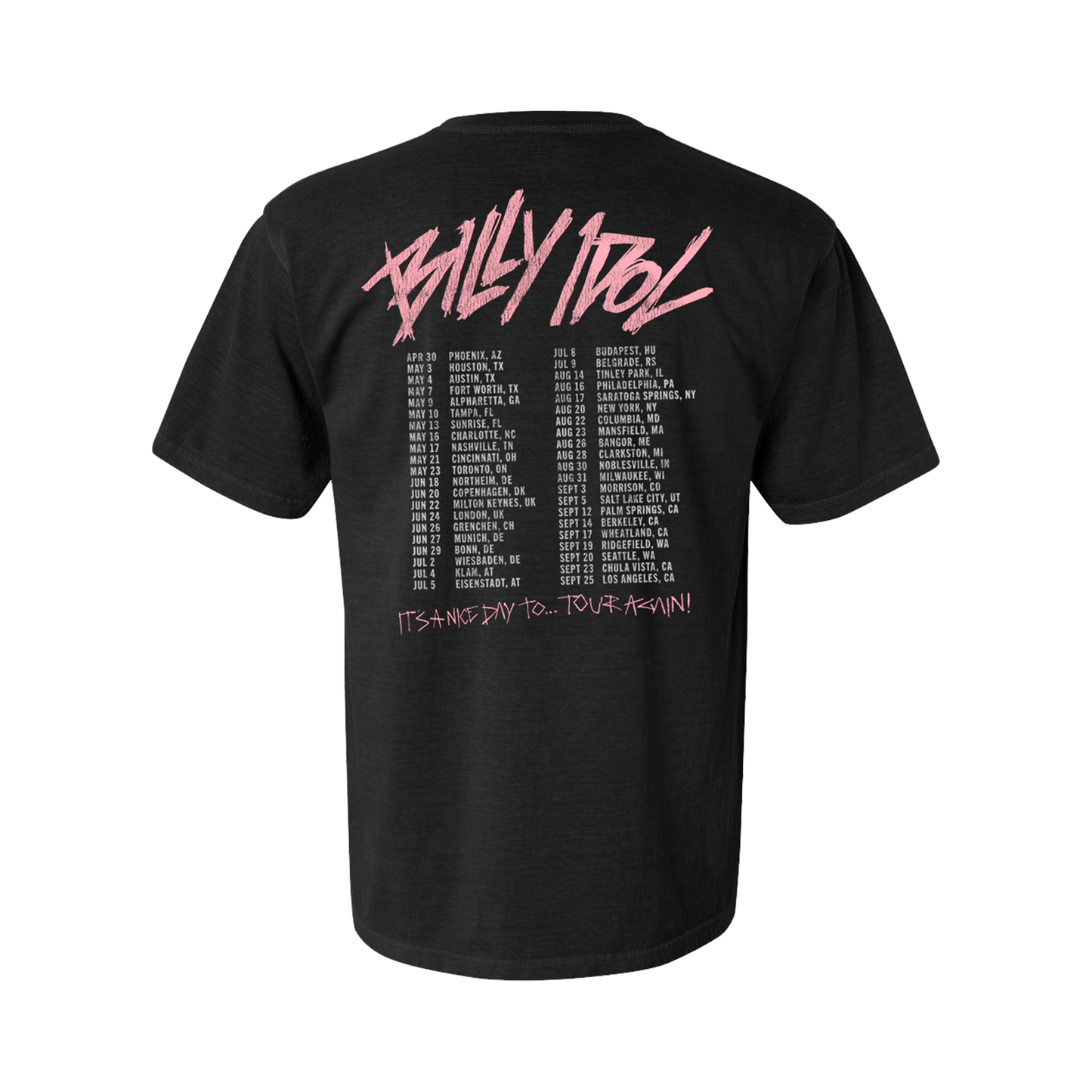 Pink Scratch Billy 2025 Tour Black T-Shirt