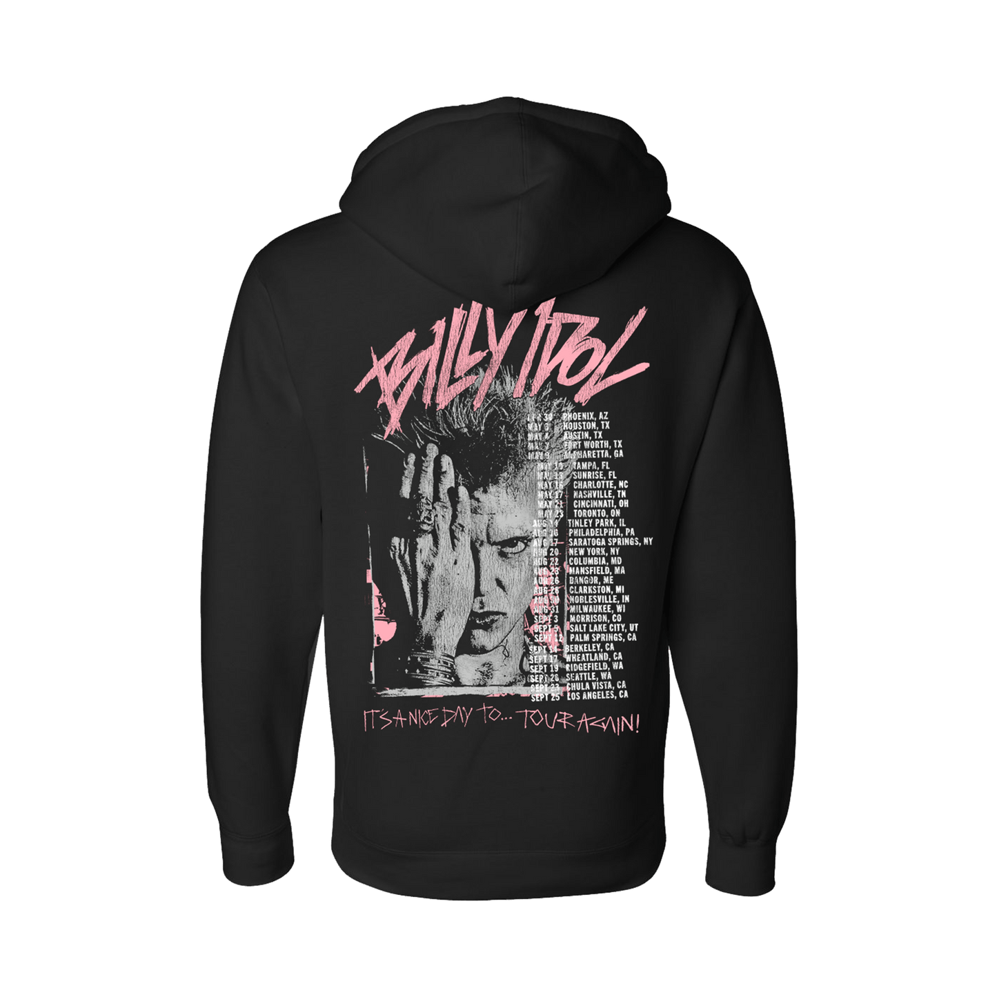 Pink Scratch Billy 2025 NA Tour Black Hoodie