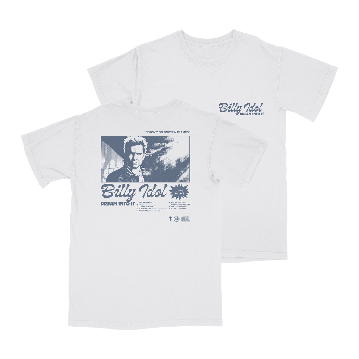 Billy Idol - Billy Script White T-Shirt